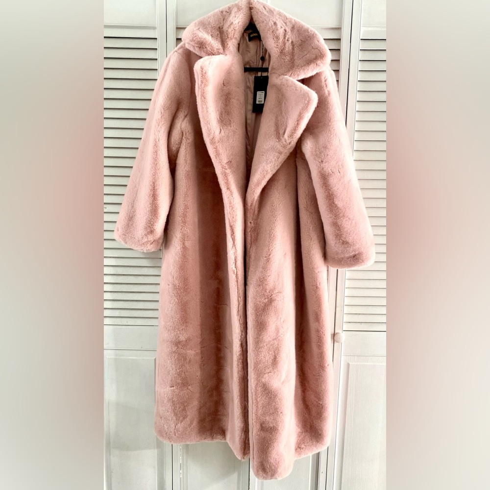 NWT Luxurious Pink Faux Fur Coat XL - Picture 5 of 7